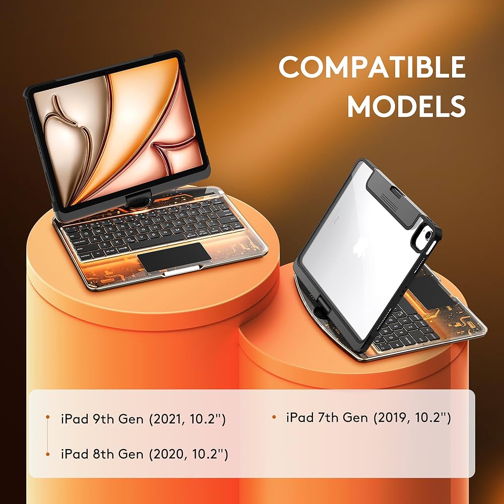 Amazon.com: GUSGU Transparent Case with Wireless Keyboard